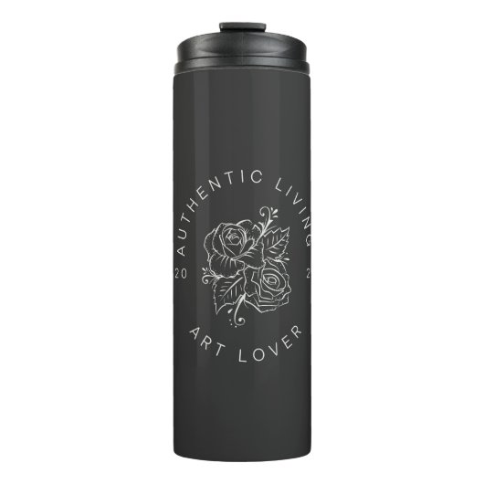 Botanical Rose Circle Logo Thermosbecher (Vorderseite)