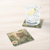 Botanical Safari Leopard Papier Untersetzer (Vor Ort)