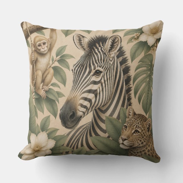 Botanical Safari Zebra Kissen (Vorderseite)