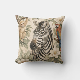 Botanical Safari Zebra Wurfkissen Neutrales Kind Kissen