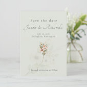 Botanical Sage Garden Wedding Save the Date Einladung (Stehend Vorderseite)