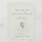 Botanical Sage Garden Wedding Save the Date Einladung (Vorne/Hinten)