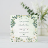 Botanical Sage Green Eucalyptus Wedding Invitation (Stehend Vorderseite)
