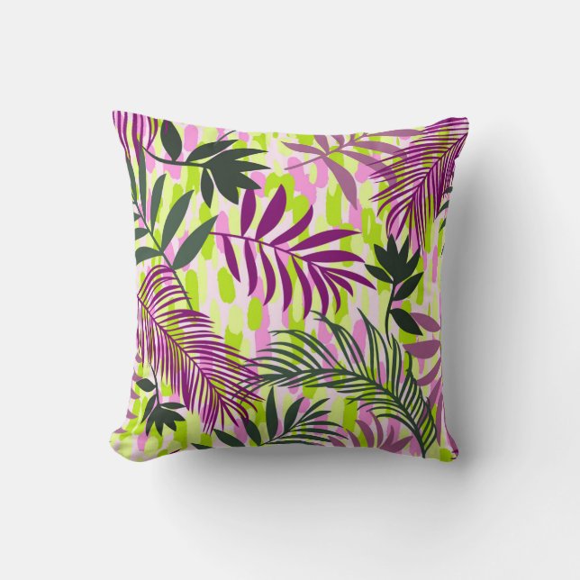Botanical seamless pattern mixed with geometric sh kissen (Vorderseite)