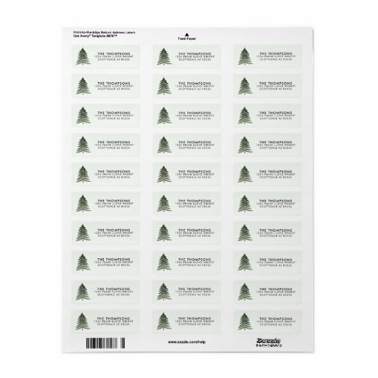 Botanical Simple Christmas Card Return Address (Vorne)