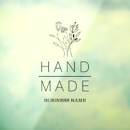 Botanical Simple Minimalist Handmade Business Fensteraufkleber