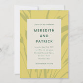 Botanical Sketch Citrus Gold Wedding Invitation Einladung (Vorderseite)
