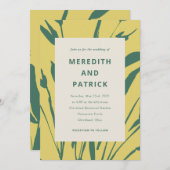 Botanical Sketch Citrus Pine Wedding Invitation Einladung (Vorne/Hinten)