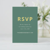 Botanical Sketch Citrus Pine Wedding Response Card RSVP Karte (Stehend Vorderseite)