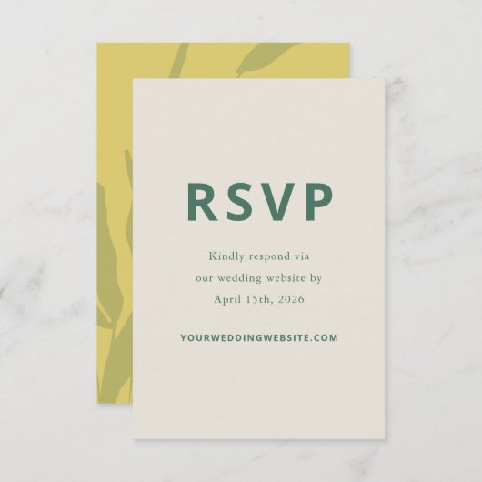Botanical Sketch Citrus Wedding Response Card RSVP Karte (Vorne/Hinten)