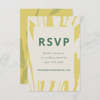 Botanical Sketch Citrus Wedding RSVP Card