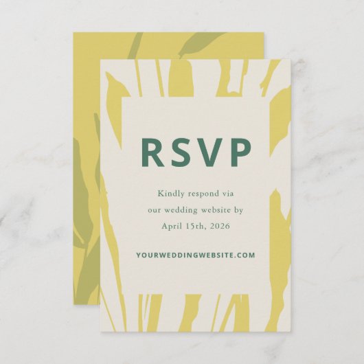 Botanical Sketch Citrus Wedding RSVP Card (Vorne/Hinten)