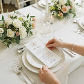 Botanical Sketch Floral Wedding Dinner Menu Menükarte