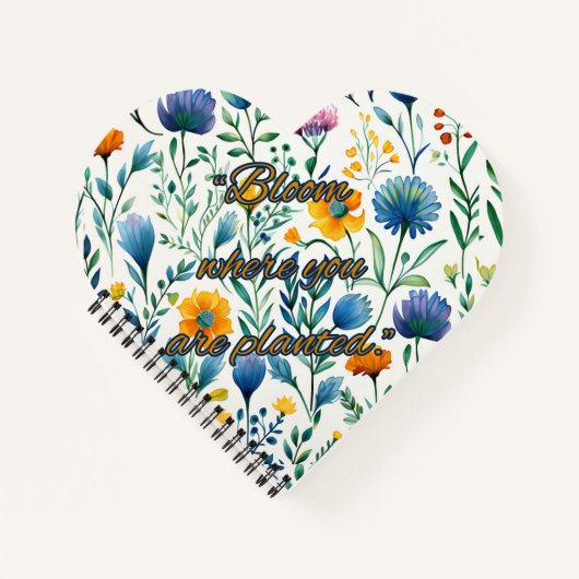 Botanical Spiral Heart Notebook Notizblock (Vorderseite)