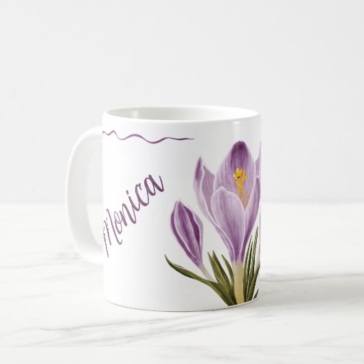 Botanical Spring Crocus Flower Kaffeetasse (Vorderseite Links)