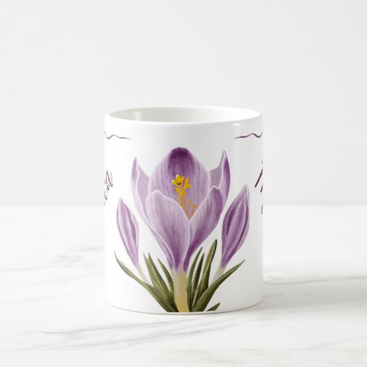 Botanical Spring Crocus Flower Kaffeetasse (Mittel)