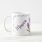 Botanical Spring Crocus Flower Kaffeetasse (Links)