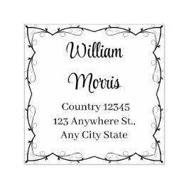 Botanical Square Custom Address Stamp Permastempel