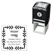 Botanical Square Custom Address Stamp Permastempel (Beispiel)