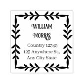 Botanical Square Custom Address Stamp Permastempel (Design)