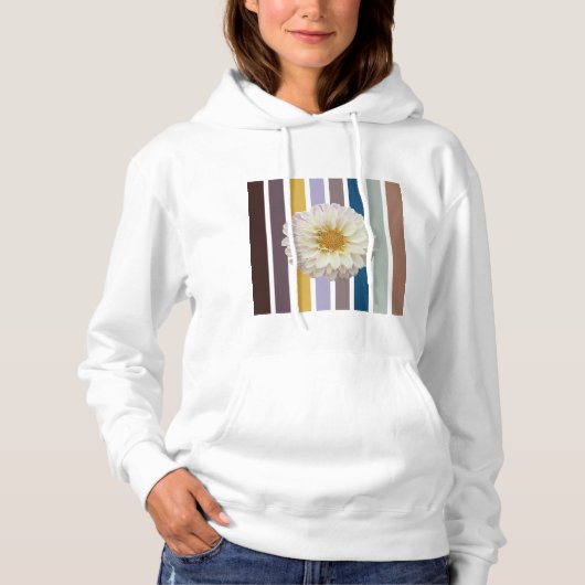 Botanical Stripe Bloom Hoodie for Women (Vorderseite)
