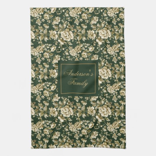 Botanical Style Personalized Chic Kitchen Towel  Geschirrtuch (Vertikal)