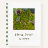 Botanical Succulent Desert Cactus Notizblock (Vorderseite)