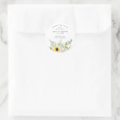 Botanical Sunflowers & Wildflowers Bouquet Sanitiz Runder Aufkleber (Tasche)