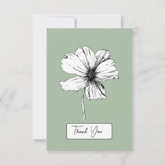 Botanical Thank You Card Sage Green - Floral Dankeskarte
