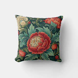 Botanical Throw Pillow - Peony Kissen