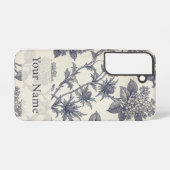 Botanical Toile | Hydrangea & Sea Holly Custom Samsung Galaxy Hülle (Rückseite (Horizontal))
