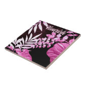Botanical Tropical Leaves Palm Pink Personalized Fliese (Seite)