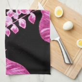 Botanical Tropical Leaves Palm Pink Personalized Geschirrtuch (Viertel Falte)