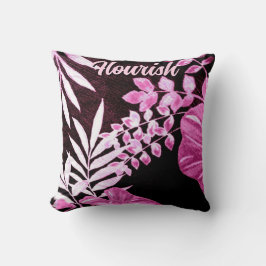 Botanical Tropical Leaves Palm Pink Personalized Kissen