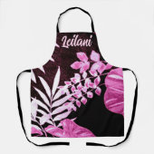 Botanical Tropical Leaves Palm Pink Personalized Schürze (Vorderseite)