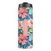 Botanical Tropical Summer Flowers Pattern Floral Thermosbecher (Vorderseite)