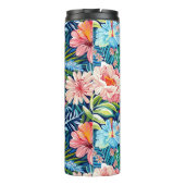 Botanical Tropical Summer Flowers Pattern Floral Thermosbecher (Rückseite)