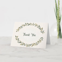 Botanical Twin Baby Shower Olive Branch Boho Green Dankeskarte