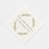 Botanical Twin Baby Shower Olive Branch Boho Green Serviette (Ecke)