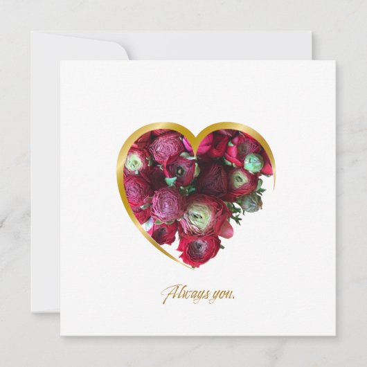 Botanical Valentine’s Day Card – Floral Heart with Karte (Vorderseite)