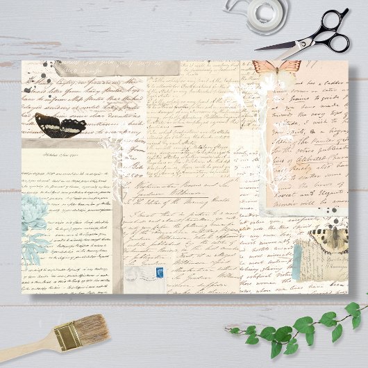 Botanical Vintage Letters Seidenpapier