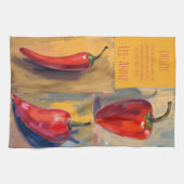 Botanical Watercolor Chillie Kitchen Geschirrtuch (Horizontal)
