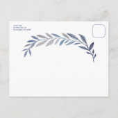 Botanical Watercolor CUSTOM PHOTO Bat Bar Mitzvah Postkarte (Rückseite)