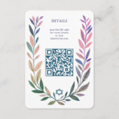 Botanical Watercolor CUSTOM QR Bar Bat Mitzvah Begleitkarte (Vorderseite)