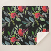 Botanical watercolor drawing dogrose pattern. Brig Sherpadecke (Vorderseite (Horizontal))