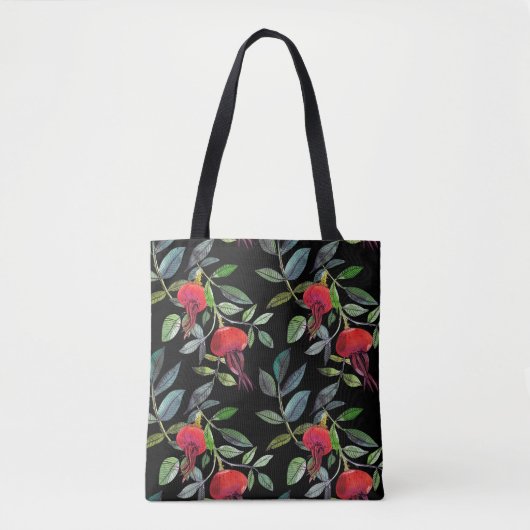 Botanical watercolor drawing dogrose pattern. Brig Tasche (Vorderseite)