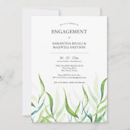 Botanical Watercolor Engagement Party Invitations
