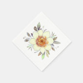 Botanical Watercolor Flower Painting With Foliage Serviette (Ecke)