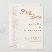 Botanical Watercolor Vine Border Save th Date Card (Vorderseite)