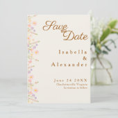 Botanical Watercolor Vine Border Save th Date Card (Stehend Vorderseite)